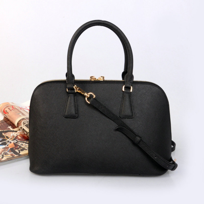 2014 Prada Saffiano Leather Two Handle Bag BL0818 black for sale